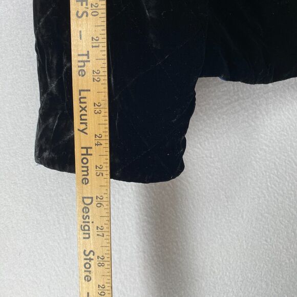 SIMONE CHIN CHIN Jacket M Velvet Silk Quilted Reversible Button Front Black Blue - Picture 9 of 16